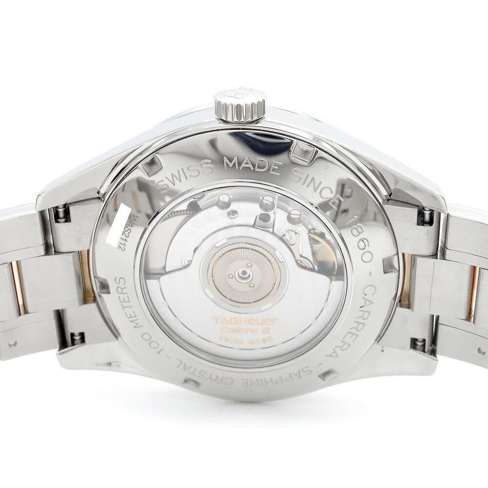 内部点検済 TAG Heuer タグホイヤー カレラ ヘリテージ キャリバー 6 WAS2112 BD0734 デイト 100m防水 裏スケ シルバー PG ピンクゴールド SS ステンレス コンビ メンズ 自動巻き【6ヶ月保証】【腕時計】【中古】