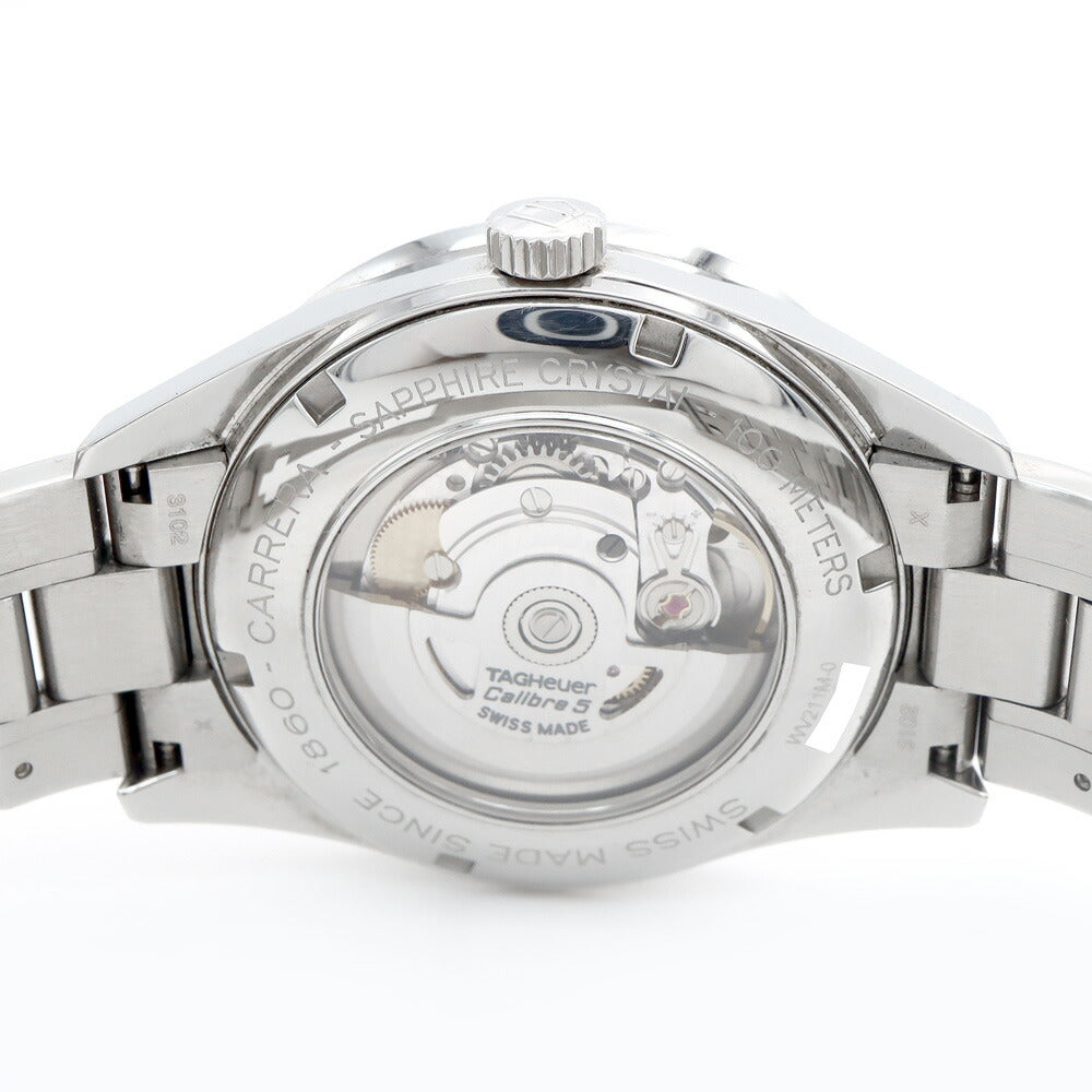 TAG Heuer タグホイヤー カレラ キャリバー5 WV211M デイト 100m防水 裏スケ 黒 ブラック SS ステンレス メンズ 自動巻き【6ヶ月保証】【腕時計】【中古】