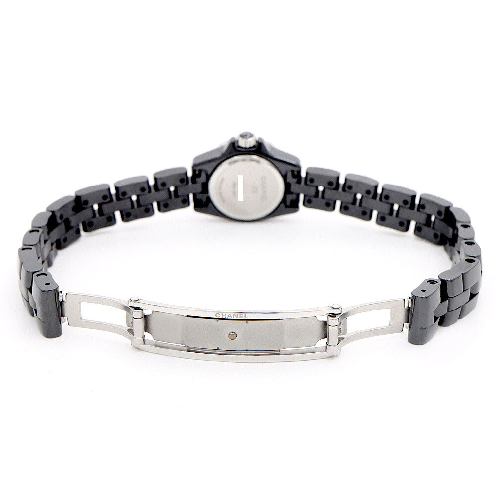 電池交換済 CHANEL シャネル J12 XS H5235 純正ダイヤモンド サークルダイヤ 30m防水 黒 ブラック SS ステンレス CE セラミック レディース クォーツ 【6ヶ月保証】【腕時計】【中古】