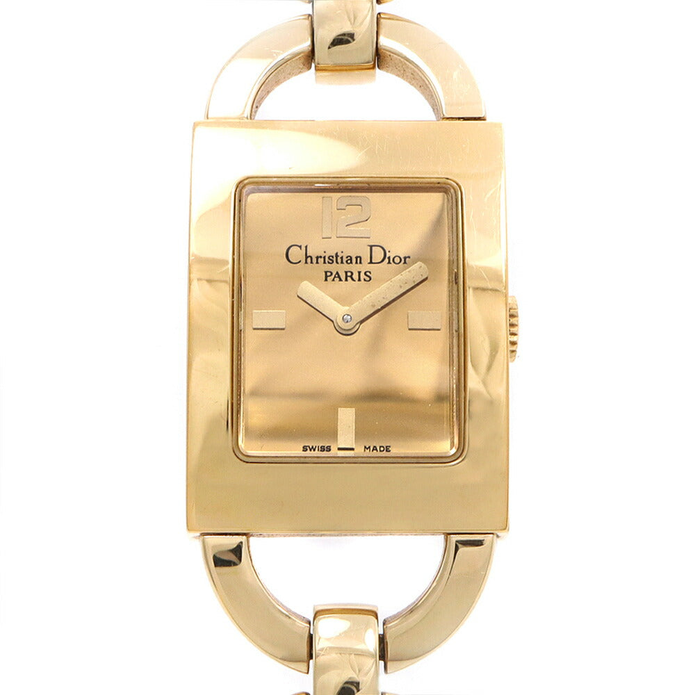 電池交換済 Christian Dior クリスチャンディオール マリス D78-159 GP ゴールド レディース クォーツ【6ヶ月保証】【腕時計】【中古】