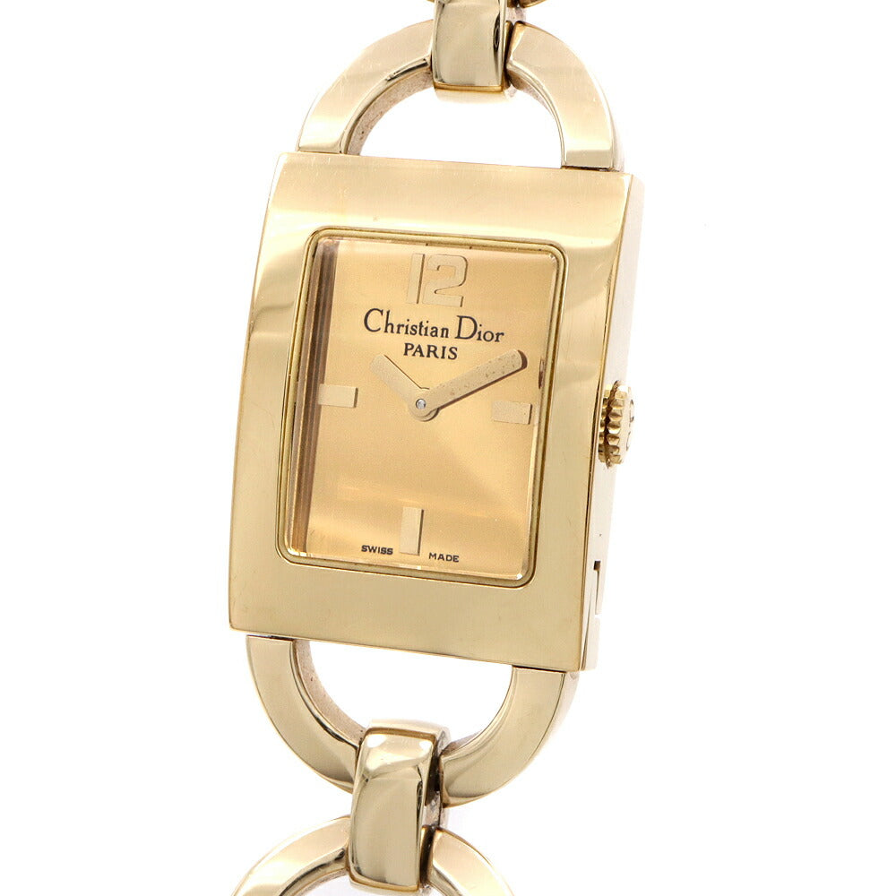 電池交換済 Christian Dior クリスチャンディオール マリス D78-159 GP ゴールド レディース クォーツ【6ヶ月保証】【腕時計】【中古】