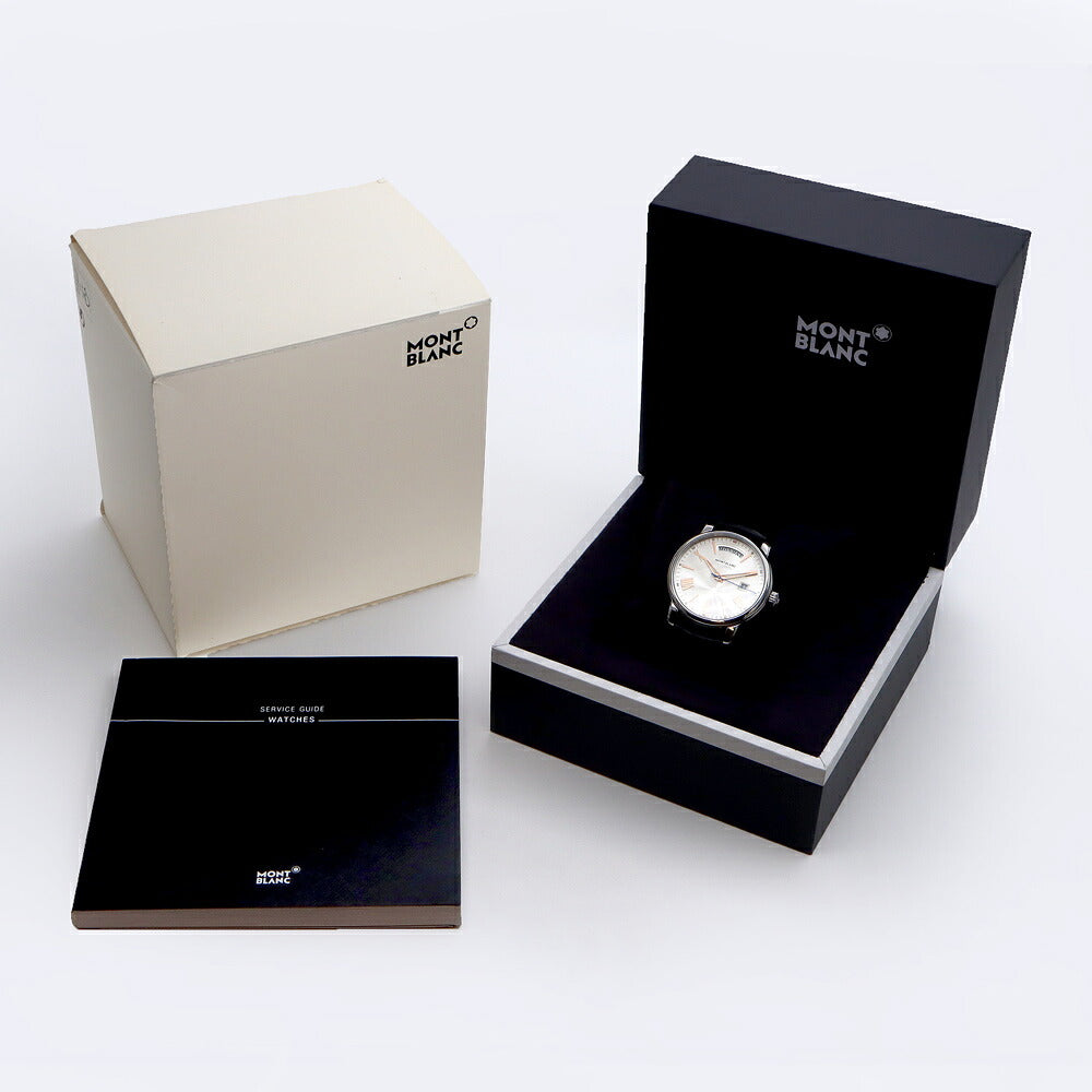 MONTBLANC モンブラン 4810 デイデイト 114853 MB114853 50m防水 裏スケ シルバー SS ステンレス 純正ベルト 純正尾錠 メンズ 自動巻き【6ヶ月保証】【腕時計】【中古】