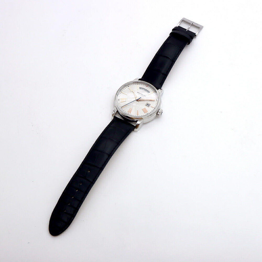MONTBLANC モンブラン 4810 デイデイト 114853 MB114853 50m防水 裏スケ シルバー SS ステンレス 純正ベルト 純正尾錠 メンズ 自動巻き【6ヶ月保証】【腕時計】【中古】