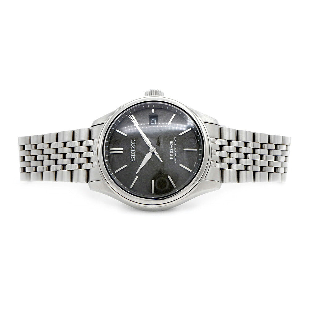 SEIKO セイコー プレザージュ クラシックシリーズ 6R55-00H0 100m防水 デイト 裏スケ グレー SS ステンレス メンズ 自動巻き プレサージュ【6ヶ月保証】【腕時計】【中古】