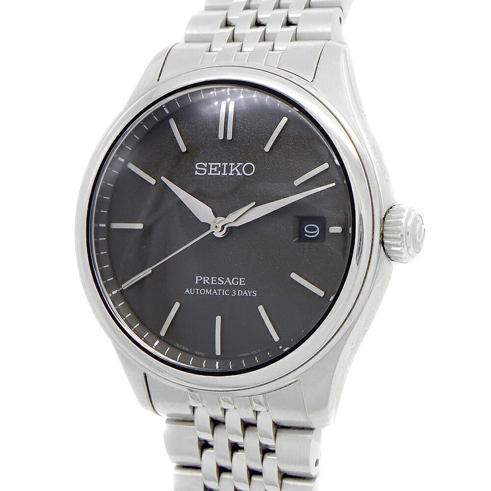 SEIKO セイコー プレザージュ クラシックシリーズ 6R55-00H0 100m防水 デイト 裏スケ グレー SS ステンレス メンズ 自動巻き プレサージュ【6ヶ月保証】【腕時計】【中古】