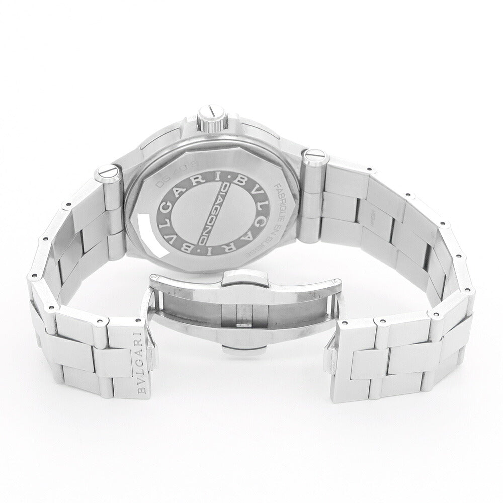 BVLGARI ブルガリ ディアゴノ DG40S デイト ブラック 黒 SS ステンレス メンズ 自動巻き【6ヶ月保証】【腕時計】【中古】