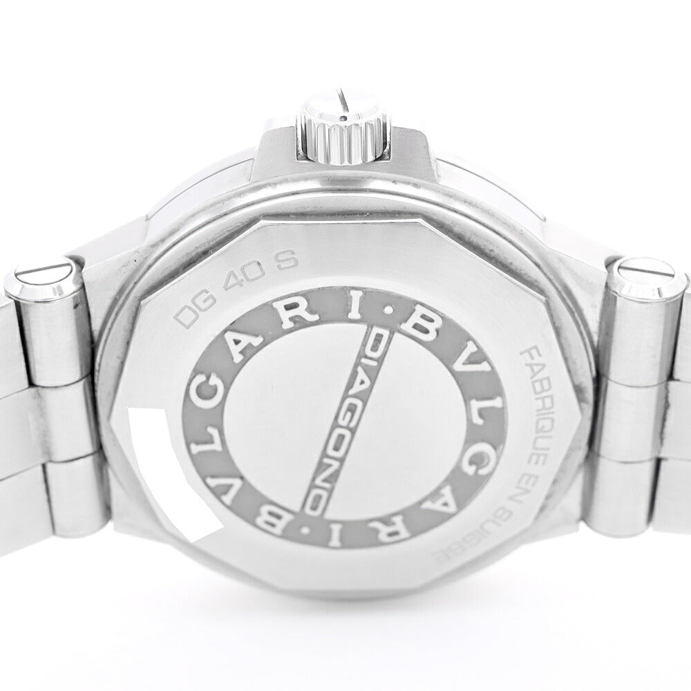 BVLGARI ブルガリ ディアゴノ DG40S デイト ブラック 黒 SS ステンレス メンズ 自動巻き【6ヶ月保証】【腕時計】【中古】