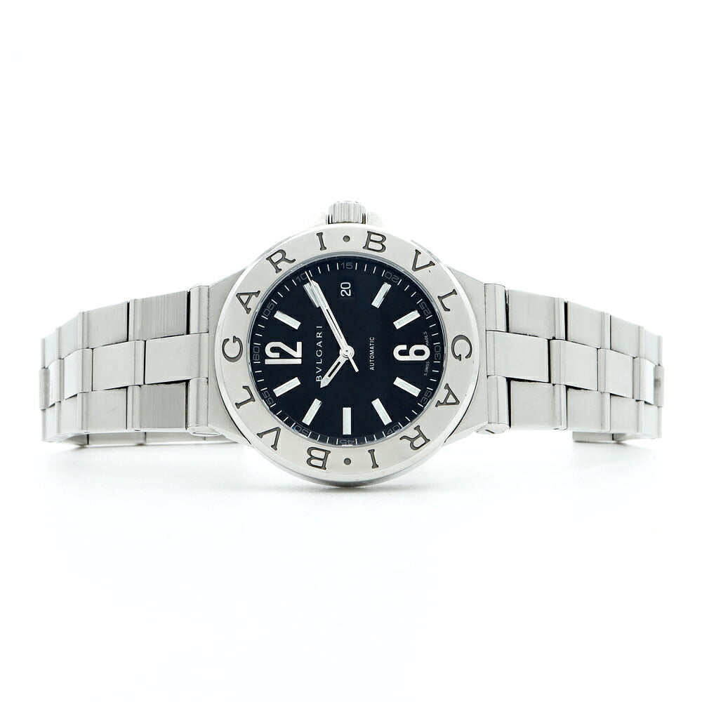 BVLGARI ブルガリ ディアゴノ DG40S デイト ブラック 黒 SS ステンレス メンズ 自動巻き【6ヶ月保証】【腕時計】【中古】
