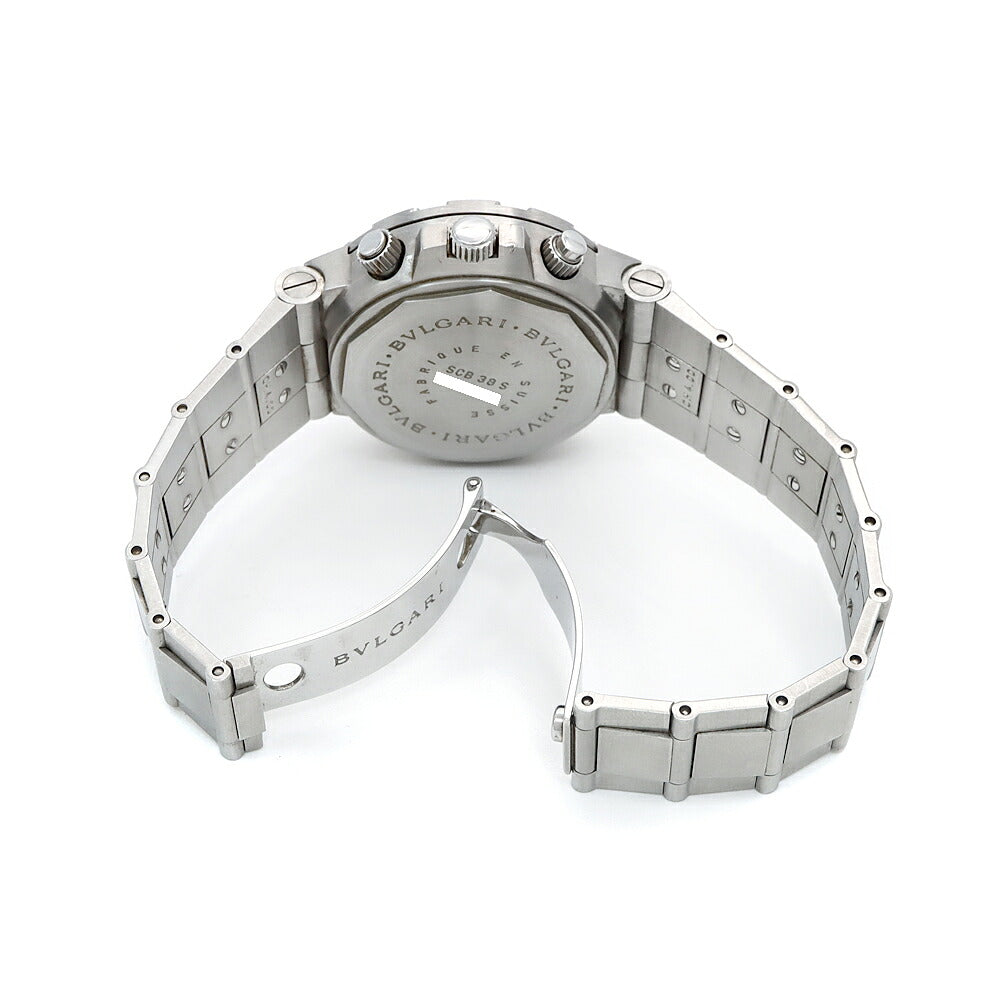 BVLGARI ブルガリ ディアゴノ スクーバ SCB38S クロノグラフ 200m防水 黒 ブラック SS ステンレス メンズ 自動巻き【6ヶ月保証】【腕時計】【中古】