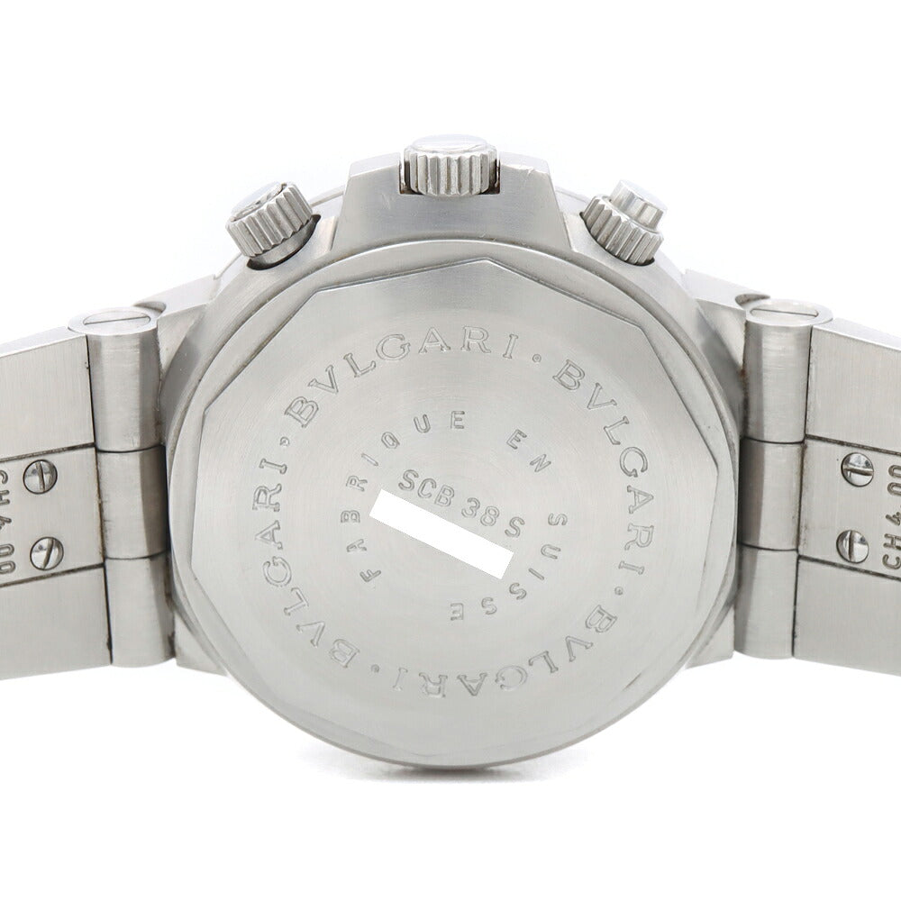 BVLGARI ブルガリ ディアゴノ スクーバ SCB38S クロノグラフ 200m防水 黒 ブラック SS ステンレス メンズ 自動巻き【6ヶ月保証】【腕時計】【中古】