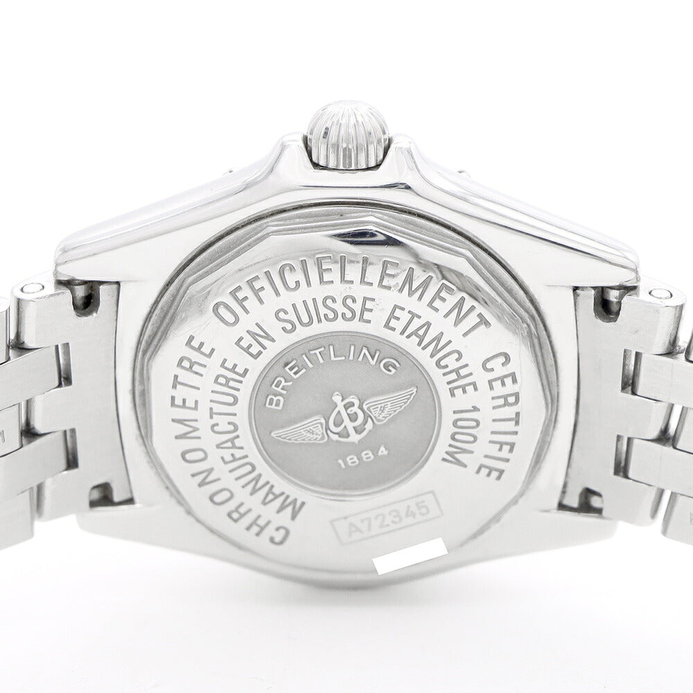 電池交換済 BREITLING ブライトリング カリスティーノ A72345 デイト 100m防水 ブルー SS ステンレス レディース クォーツ【6ヶ月保証】【腕時計】【中古】
