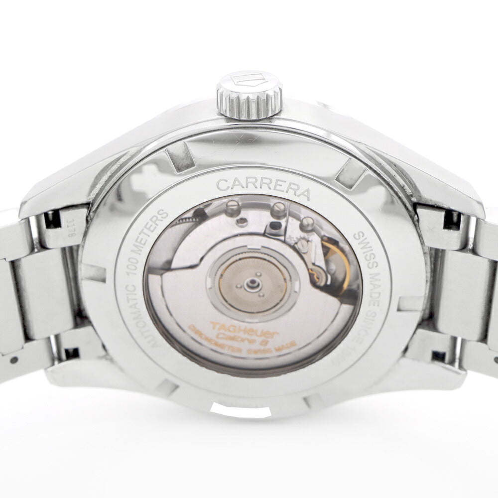 TAG Heuer タグホイヤー カレラ キャリバー 8 GMT クロノメーター WAR5011 グランドデイト 100m防水 裏スケ シルバー SS ステンレス メンズ 自動巻き【6ヶ月保証】【腕時計】【中古】
