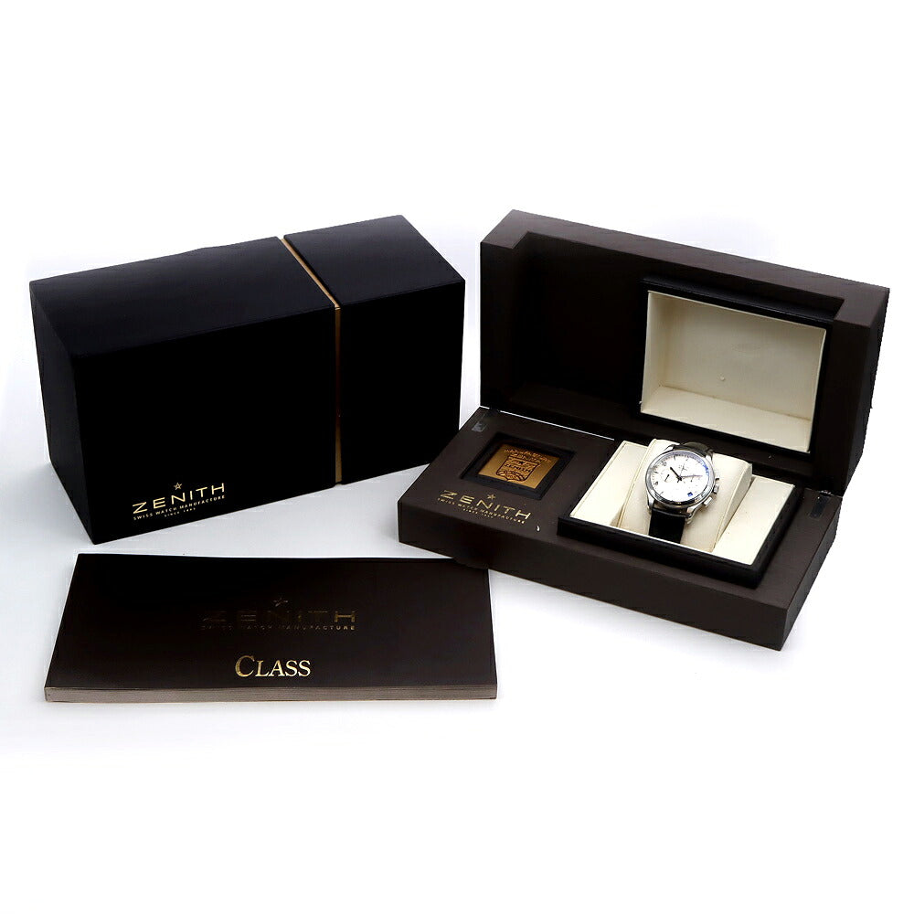 ZENITH ゼニス クラス エルプリメロ 03.0510.4002 30m防水 クロノグラフ デイト 裏スケ シルバー SS メンズ 自動巻き【6ヶ月保証】【腕時計】【中古】