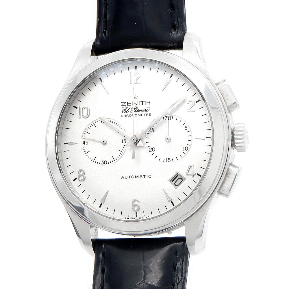 ZENITH ゼニス クラス エルプリメロ 03.0510.4002 30m防水 クロノグラフ デイト 裏スケ シルバー SS メンズ 自動巻き【6ヶ月保証】【腕時計】【中古】