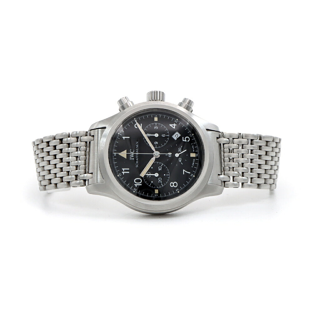 電池交換済 IWC インターナショナルウォッチカンパニー フリーガー クロノグラフ IW374102 デイト 黒 ブラック SS ステンレス メンズ クォーツ 【6ヶ月保証】【腕時計】【中古】
