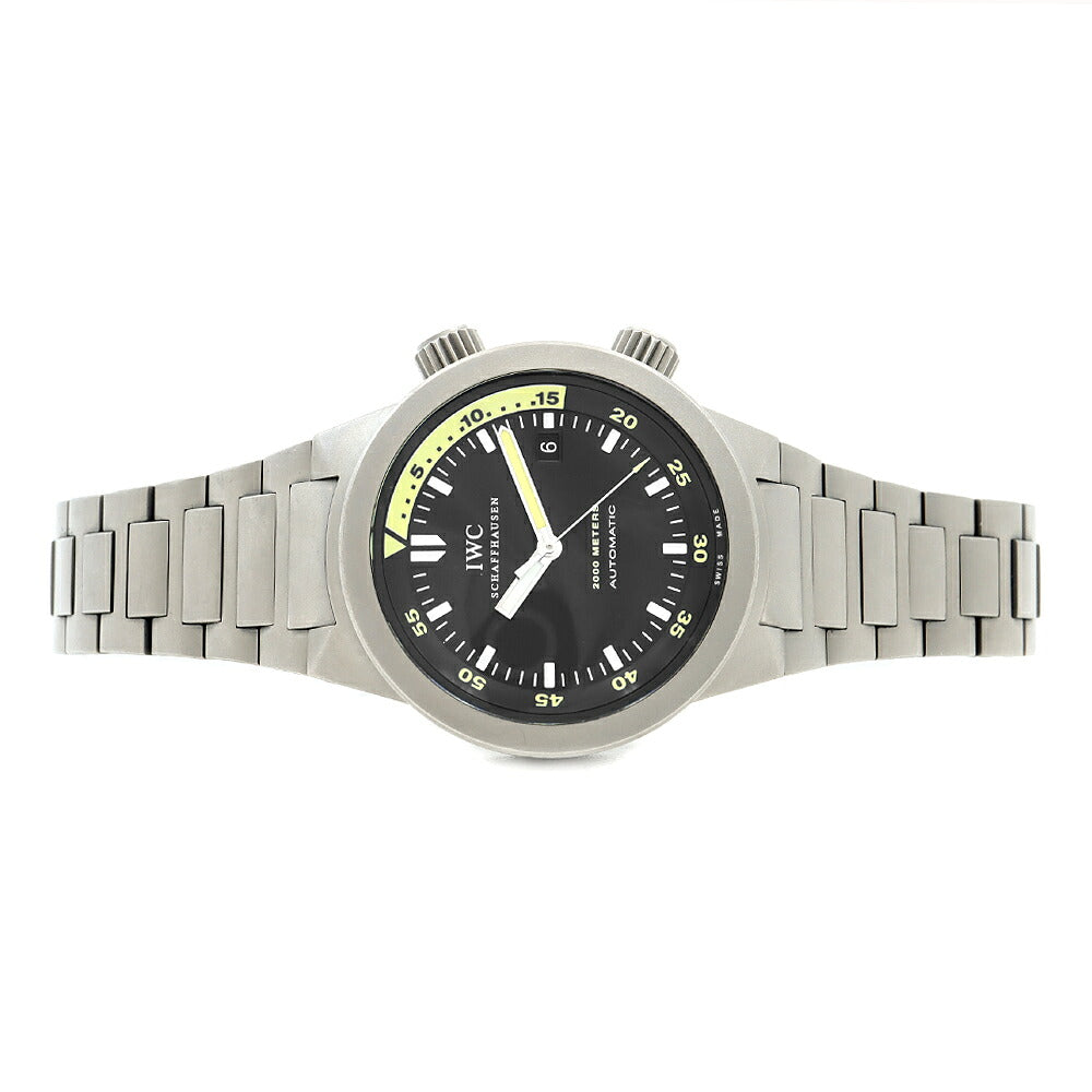 内部点検済 IWC インターナショナルウォッチカンパニー アクアタイマー 2000 IW353803 デイト 2000m防水 黒 ブラック Ti チタン メンズ 自動巻き【6ヶ月保証】【腕時計】【中古】