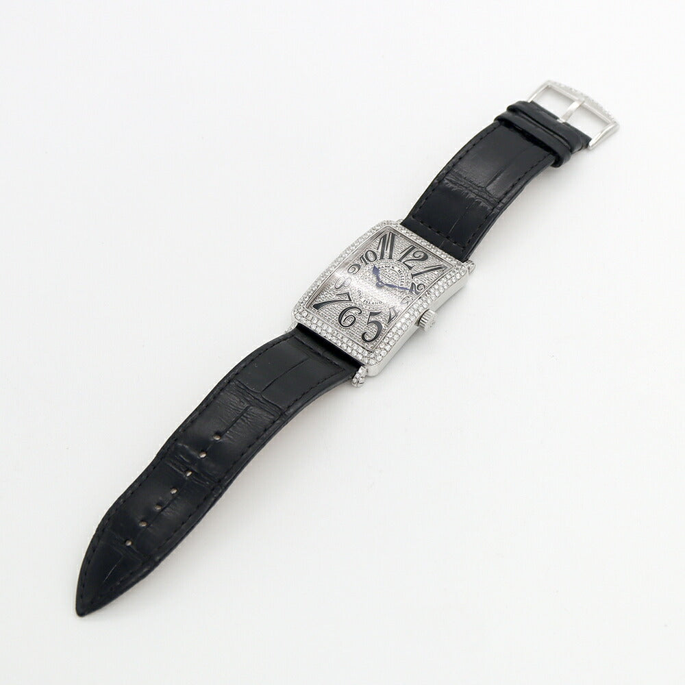 電池交換済 FRANCK MULLER フランクミュラー ロングアイランド 2重ダイヤベゼル 1002QZ ダイヤモンド  ダイヤ文字盤 SS ステンレス アフターダイヤ メンズ クォーツ【6ヶ月保証】【中古】【腕時計】