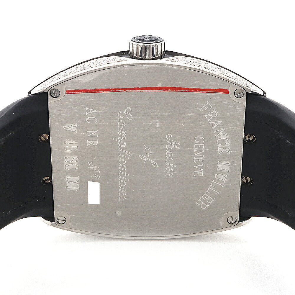 FRANCK MULLER フランクミュラー ヴァンガード ダイヤベゼル V45SCDT ACNR ダイヤモンド ダイヤ文字盤 デイト SS ステンレス アフターダイヤ メンズ 自動巻き【6ヶ月保証】【中古】【腕時計】