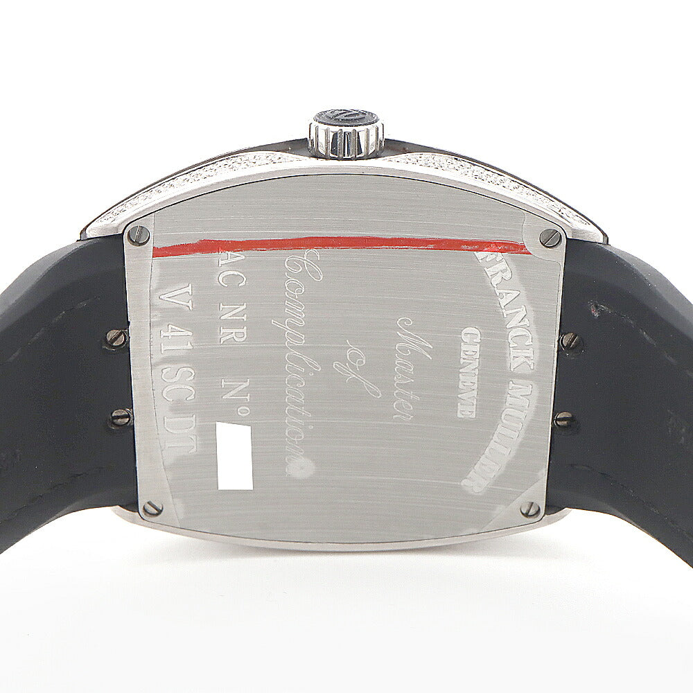 FRANCK MULLER フランクミュラー ヴァンガード ダイヤベゼル V41SCDT ダイヤモンド ダイヤ文字盤 デイト SS ステンレス アフターダイヤ メンズ 自動巻き【6ヶ月保証】【中古】【腕時計】