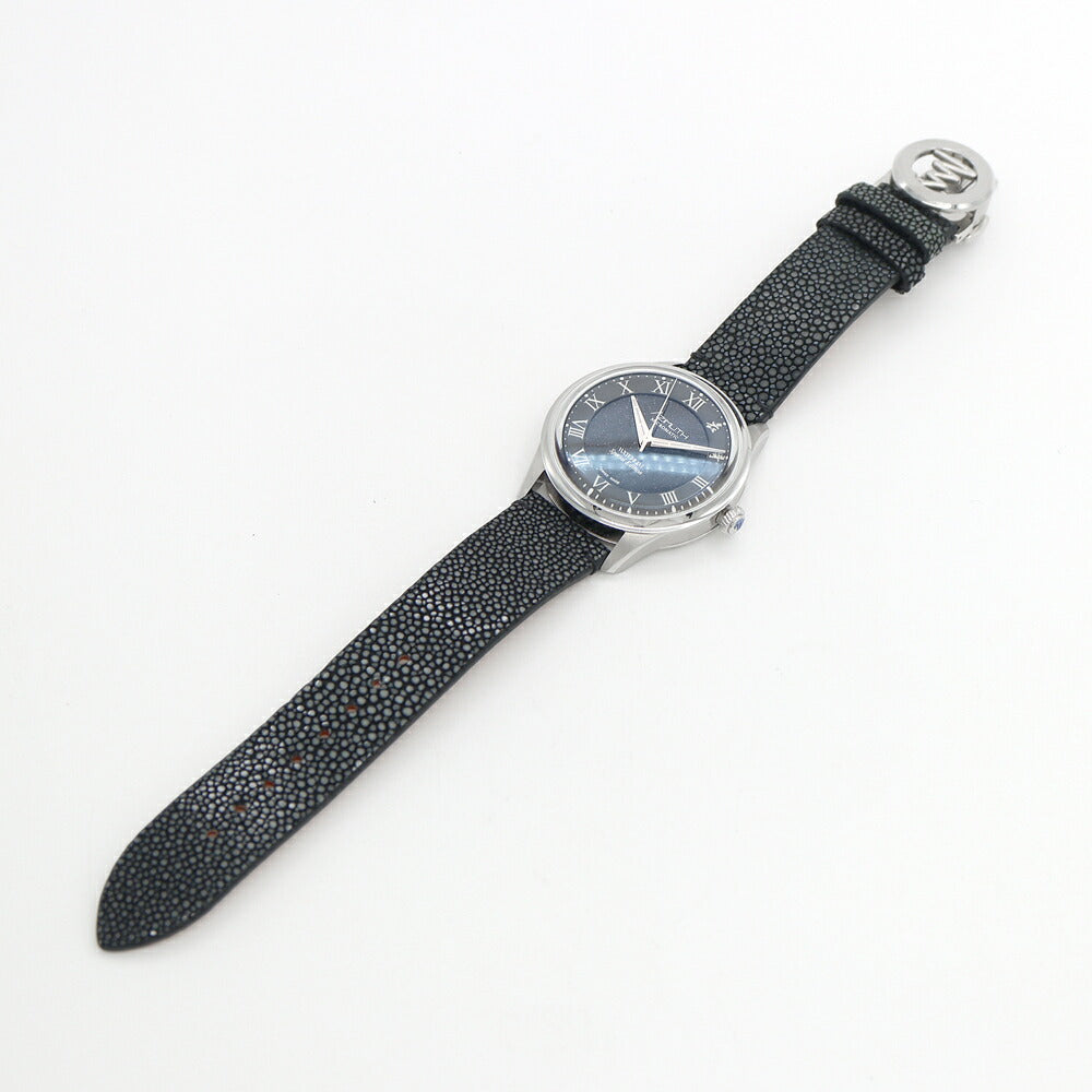 内部点検済 AZIMUTH アジムート WATCHLIM スペシャルエディション アベンチュリン 裏スケ 青 ブルー SS ステンレス 純正ベルト 純正尾錠 メンズ 自動巻き アジムース【6ヶ月保証】【腕時計】【中古】