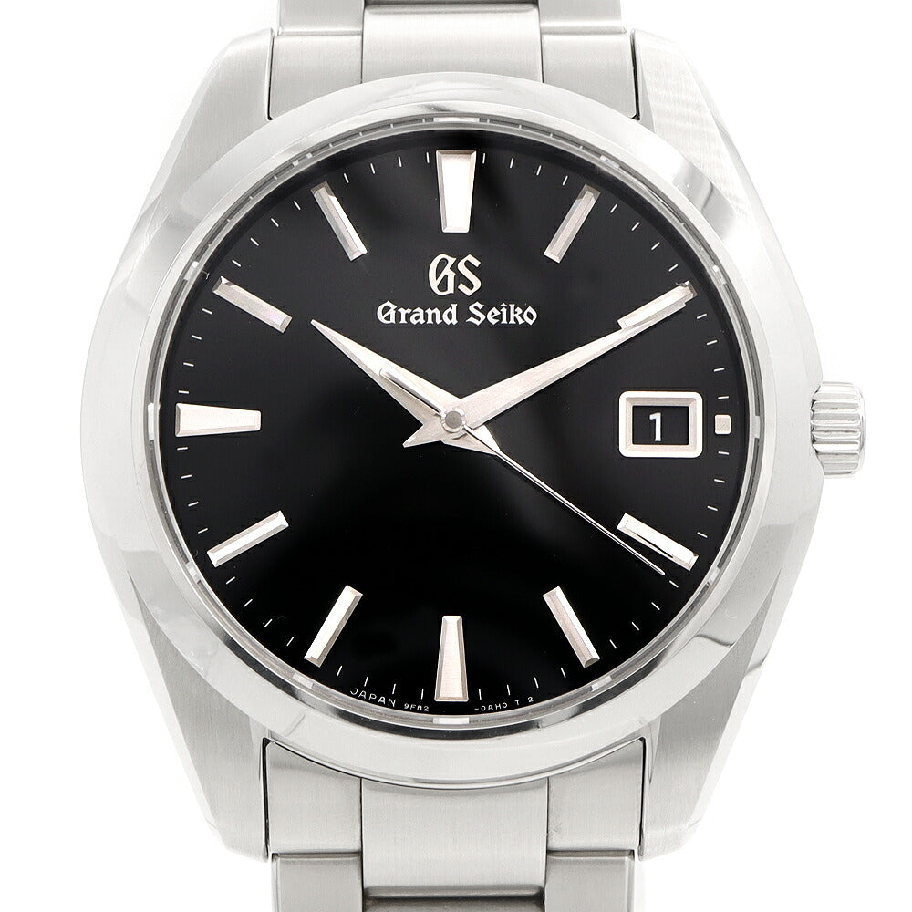 電池交換済 SEIKO セイコー GS グランドセイコー ヘリテージコレクション 9F82-0AF0 デイト 10BAR防水 黒 ブラック SS ステンレス メンズ クォーツ【6ヶ月保証】【腕時計】【中古】