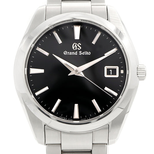 電池交換済 SEIKO セイコー GS グランドセイコー ヘリテージコレクション 9F82-0AF0 SBGV223 デイト 10BAR防水 黒 ブラック SS ステンレス メンズ クォーツ【6ヶ月保証】【腕時計】【中古】