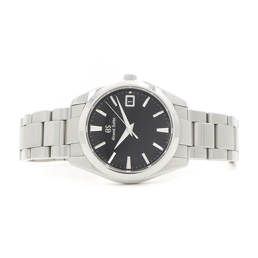 電池交換済 SEIKO セイコー GS グランドセイコー ヘリテージコレクション 9F82-0AF0 デイト 10BAR防水 黒 ブラック SS ステンレス メンズ クォーツ【6ヶ月保証】【腕時計】【中古】