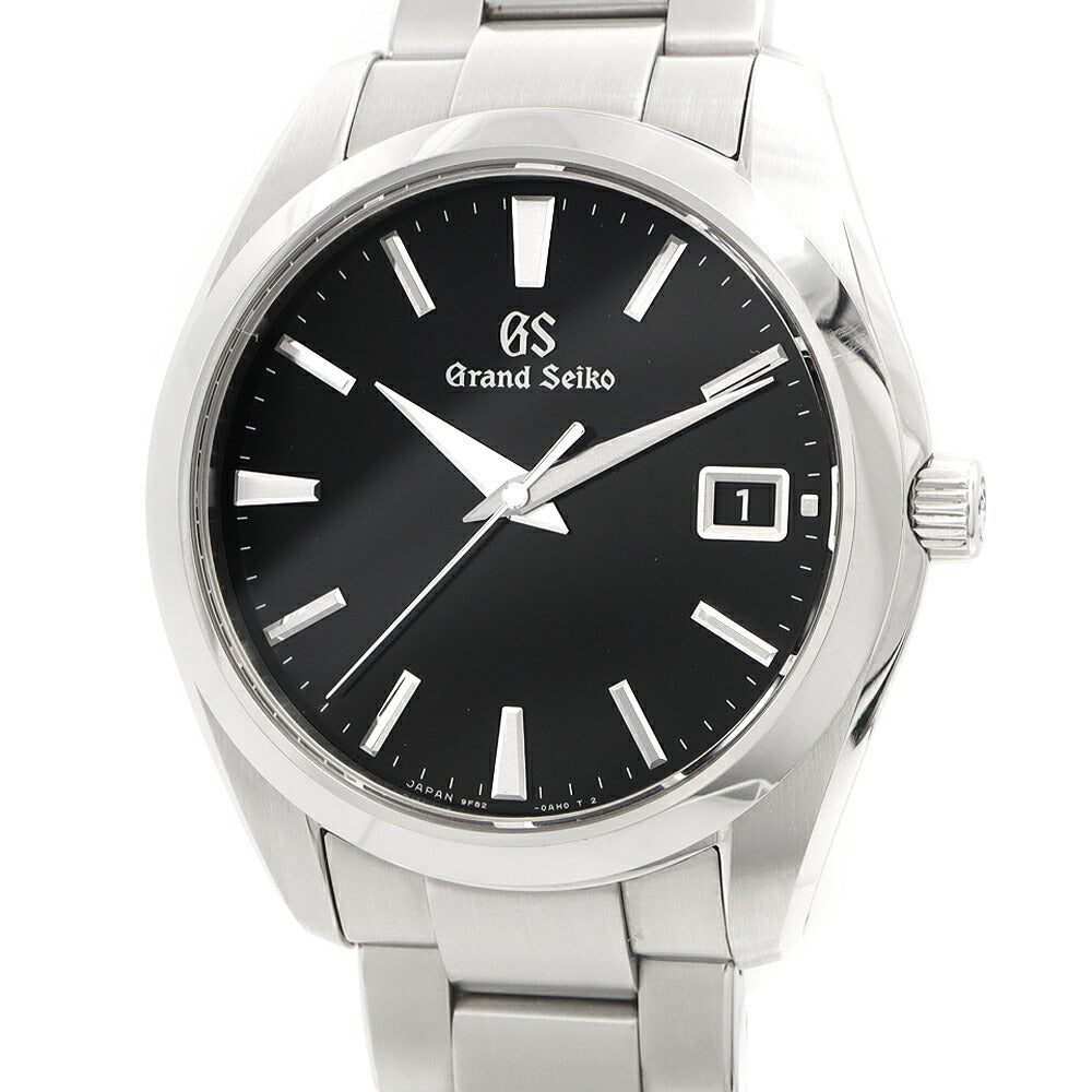 電池交換済 SEIKO セイコー GS グランドセイコー ヘリテージコレクション 9F82-0AF0 デイト 10BAR防水 黒 ブラック SS ステンレス メンズ クォーツ【6ヶ月保証】【腕時計】【中古】
