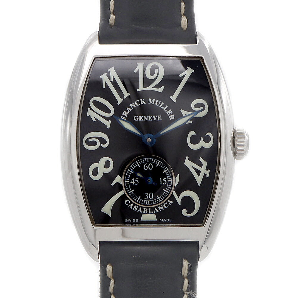 内部点検済 FRANCK MULLER フランクミュラー カサブランカ 7500S6 黒 ブラック SS ステンレス 純正ベルト 純正尾錠 メンズ レディース ボーイズ 手巻き【6ヶ月保証】【中古】【腕時計】