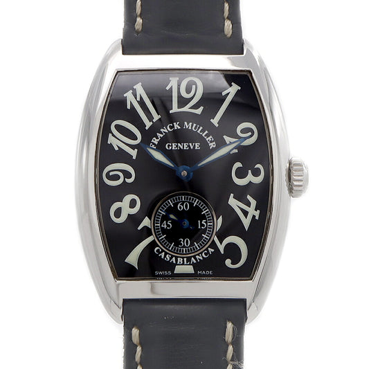 内部点検済 FRANCK MULLER フランクミュラー カサブランカ 7500S6 黒 ブラック SS ステンレス 純正ベルト 純正尾錠 メンズ レディース ボーイズ 手巻き【6ヶ月保証】【中古】【腕時計】