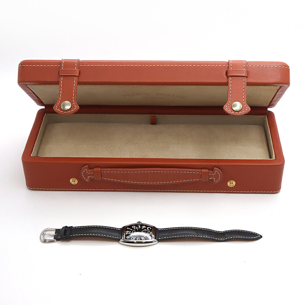 内部点検済 FRANCK MULLER フランクミュラー カサブランカ 7500S6 黒 ブラック SS ステンレス 純正ベルト 純正尾錠 メンズ レディース ボーイズ 手巻き【6ヶ月保証】【中古】【腕時計】