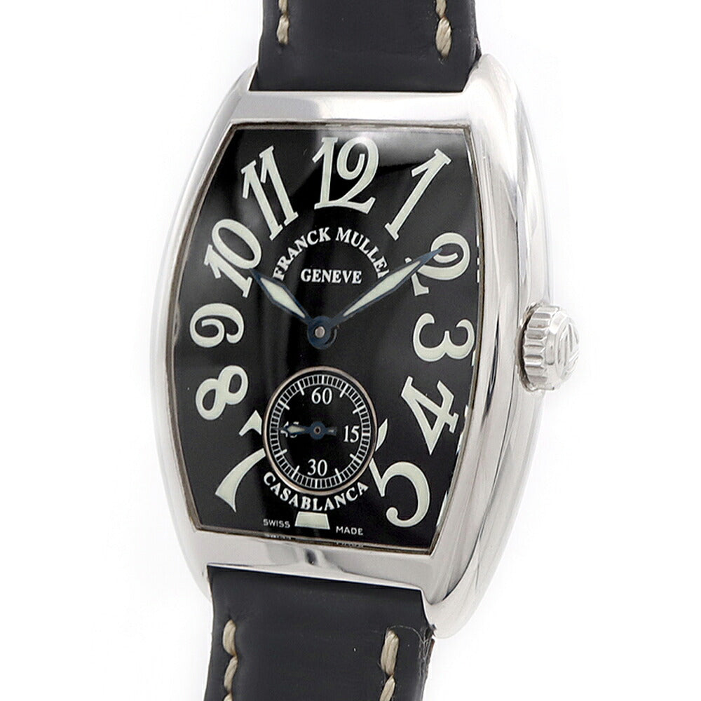 内部点検済 FRANCK MULLER フランクミュラー カサブランカ 7500S6 黒 ブラック SS ステンレス 純正ベルト 純正尾錠 メンズ レディース ボーイズ 手巻き【6ヶ月保証】【中古】【腕時計】