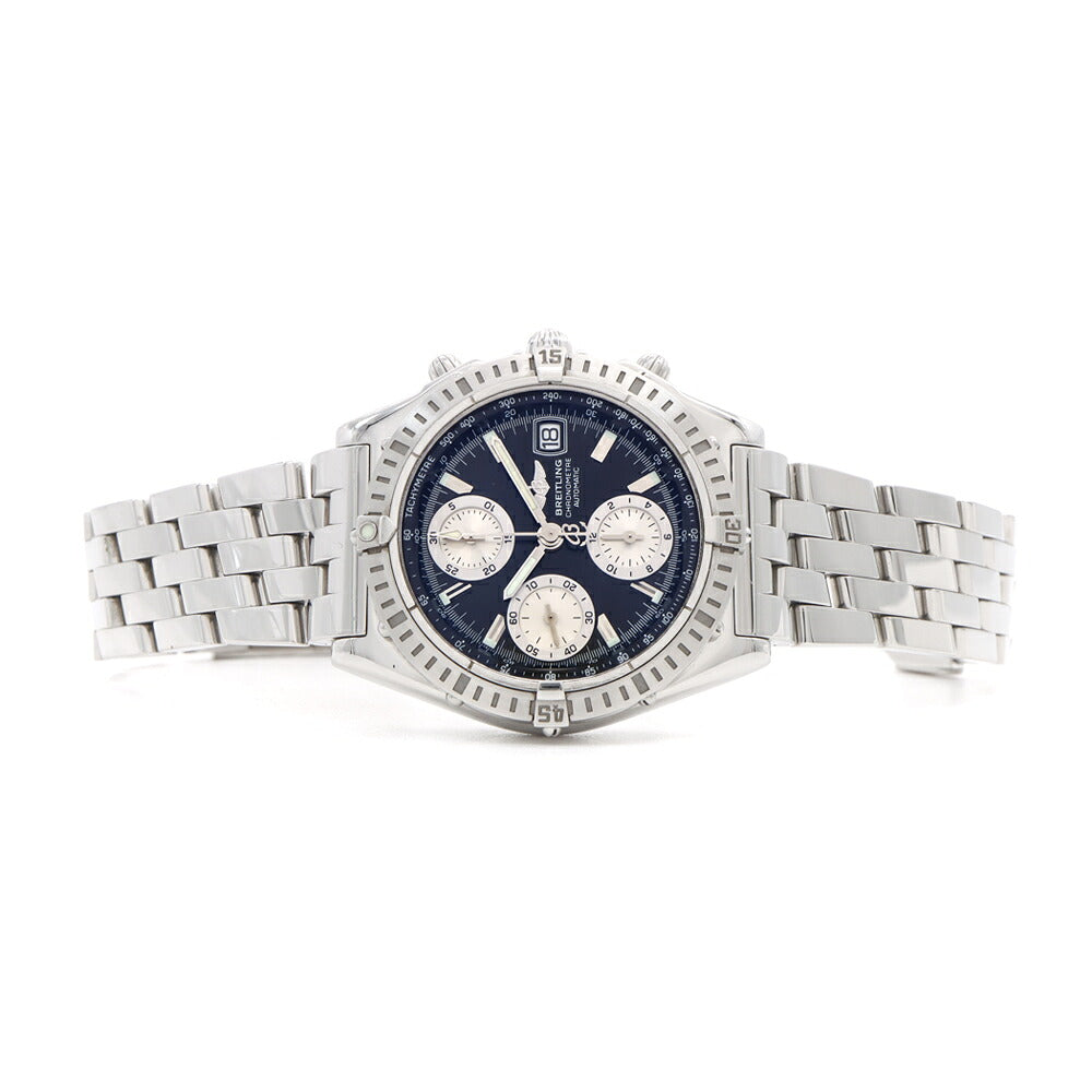 内部点検済 BREITLING ブライトリング クロノマット  A13352 クロノグラフ 100m防水 デイト 黒 ブラック SS ステンレス メンズ 自動巻き【6ヶ月保証】【腕時計】【中古】