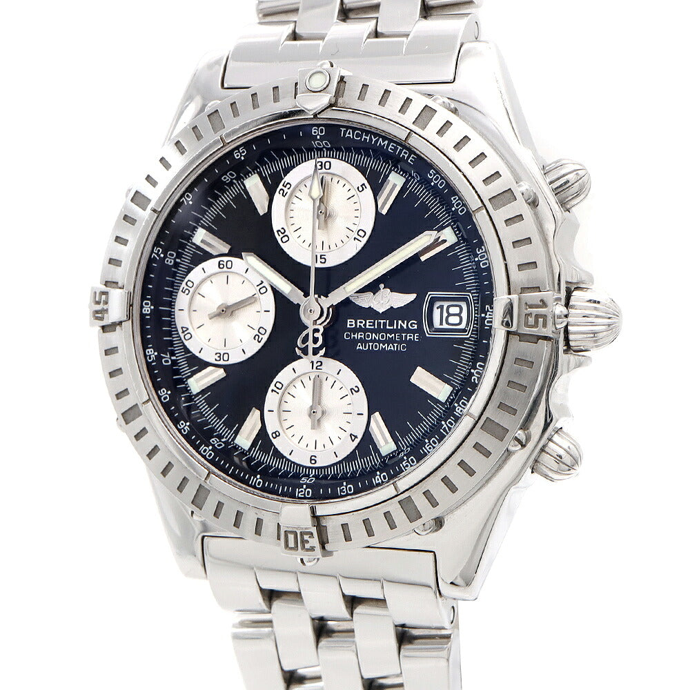 内部点検済 BREITLING ブライトリング クロノマット  A13352 クロノグラフ 100m防水 デイト 黒 ブラック SS ステンレス メンズ 自動巻き【6ヶ月保証】【腕時計】【中古】