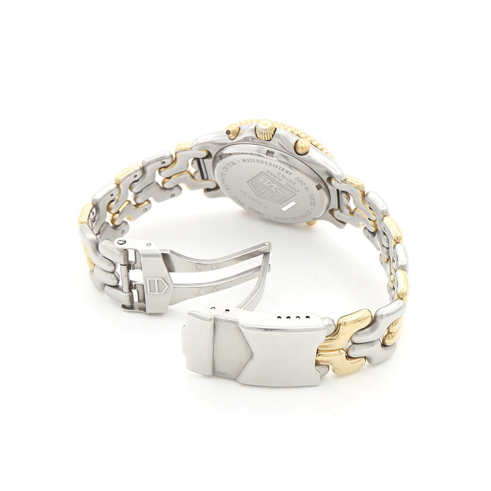 電池交換済 TAG Heuer タグホイヤー セナモデル S/el セル プロフェッショナル クロノグラフ CG1123-0 デイト 200m防水 アイボリー SS ステンレス YGP イエローゴールド コンビ メンズ デジアナ クォーツ【6ヶ月保証】【腕時計】【中古】