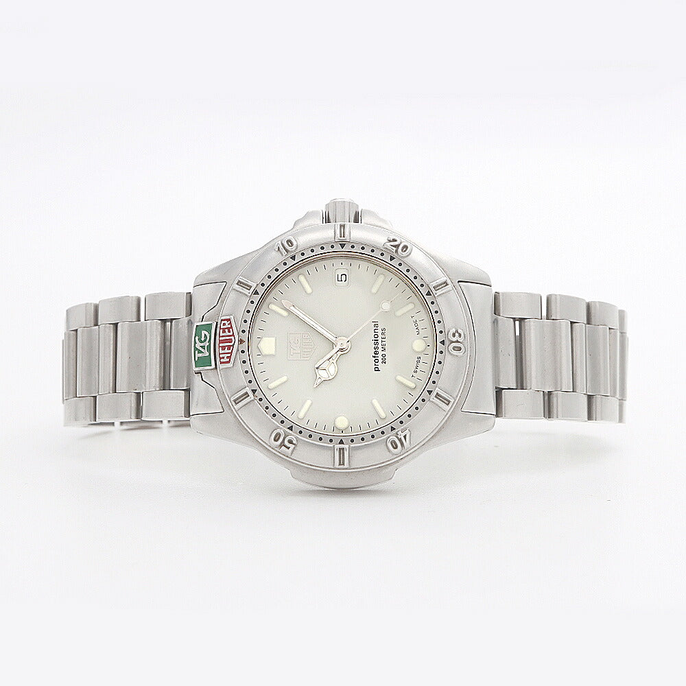 電池交換済 TAG Heuer タグホイヤー プロフェッショナル200 999.713A デイト 200m防水 ライトグレー SS ステンレス メンズ クォーツ【6ヶ月保証】【腕時計】【中古】