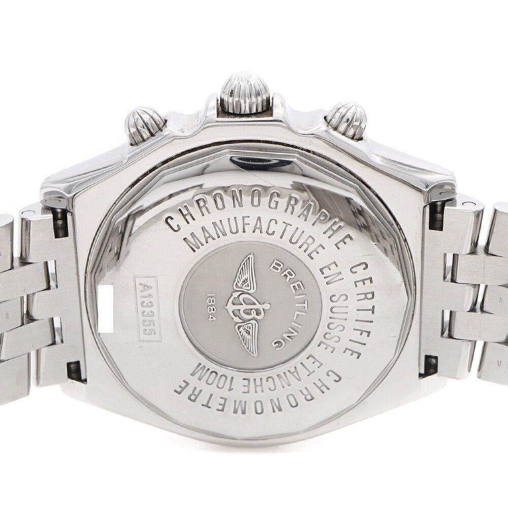 内部点検済 BREITLING ブライトリング クロスウィンド A13355 クロノグラフ デイト 100m防水 黒 ブラック SS ステンレス メンズ 自動巻き 【6ヶ月保証】【腕時計】【中古】