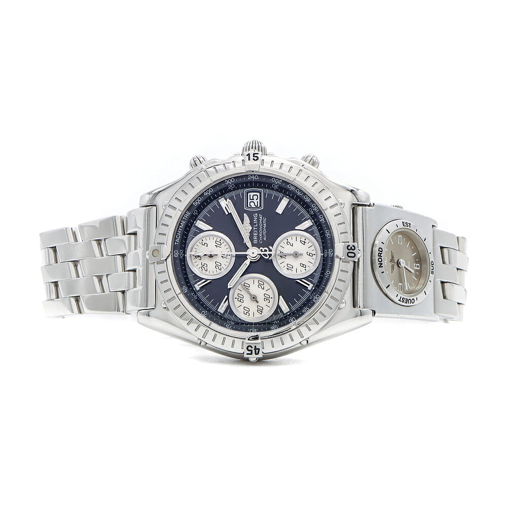 BREITLING ブライトリング ブラックバード クロノグラフ A13350 A61172 デイト 100m防水 グレー SS ステンレス メンズ 自動巻き【6ヶ月保証】【腕時計】【中古】
