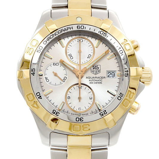 TAG Heuer タグホイヤー アクアレーサー クロノグラフ CAF2120 デイト スモールセコンド 300m防水 シルバー SS ステンレス YGP イエローゴールド コンビ メンズ 自動巻き【6ヶ月保証】【腕時計】【中古】