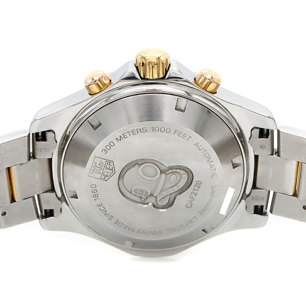 TAG Heuer タグホイヤー アクアレーサー クロノグラフ CAF2120 デイト スモールセコンド 300m防水 シルバー SS ステンレス YGP イエローゴールド コンビ メンズ 自動巻き【6ヶ月保証】【腕時計】【中古】