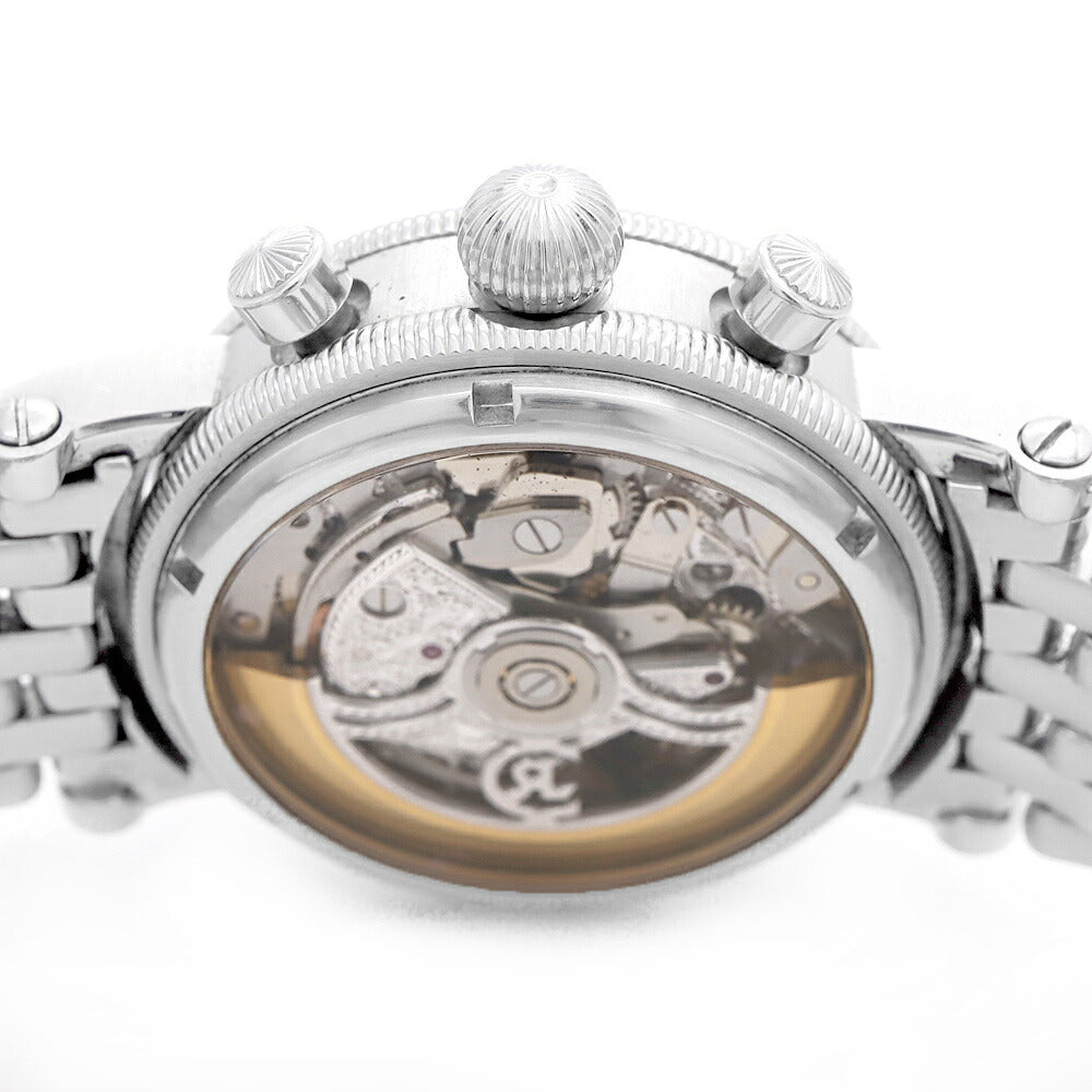 CHRONOSWISS クロノスイス ルナ CH7523 クロノグラフ ムーンフェイズ デイト スモールセコンド 裏スケ 黒 ブラック ギョーシェ SS ステンレス メンズ 自動巻き【6ヶ月保証】【腕時計】【中古】