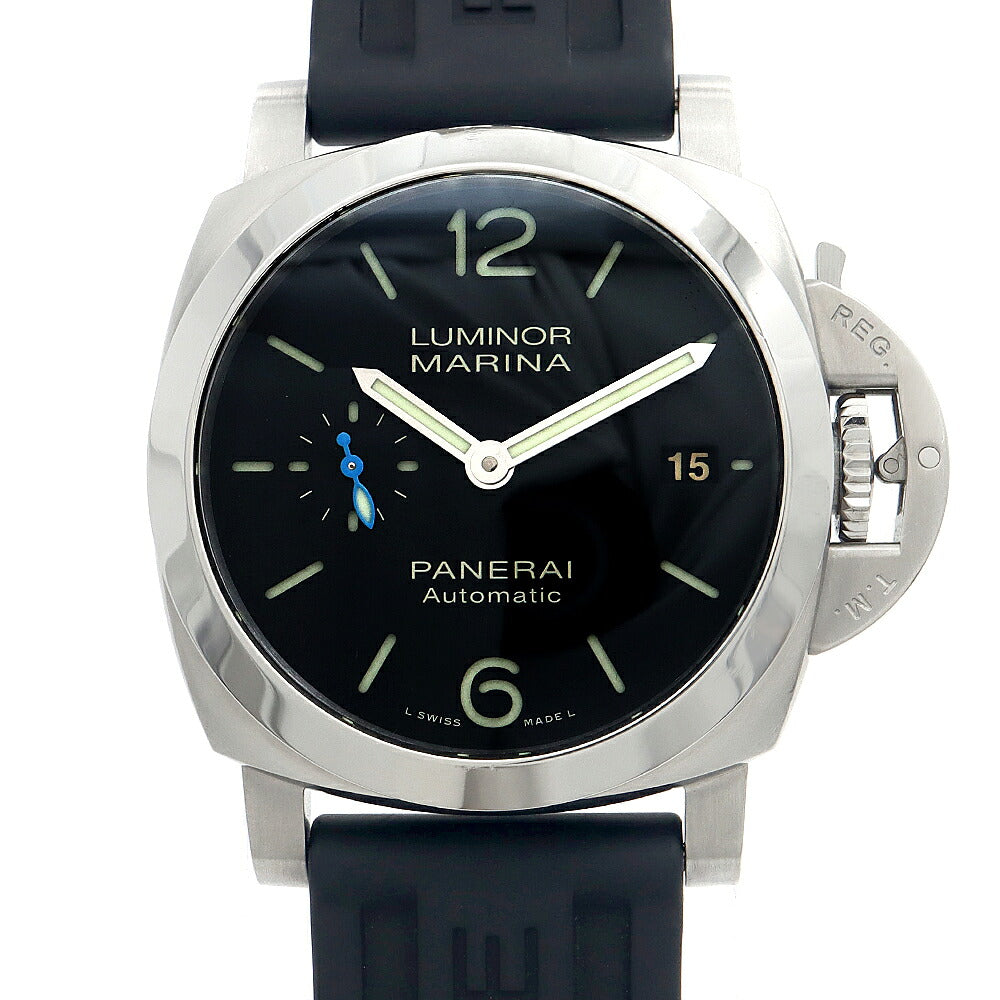 PANERAI パネライ ルミノール マリーナ クアランタ PAM01372 デイト 100m防水 スモールセコンド 黒 ブラック SS ステンレス 純正ベルト 純正尾錠 メンズ 自動巻き【6ヶ月保証】【腕時計】【中古】