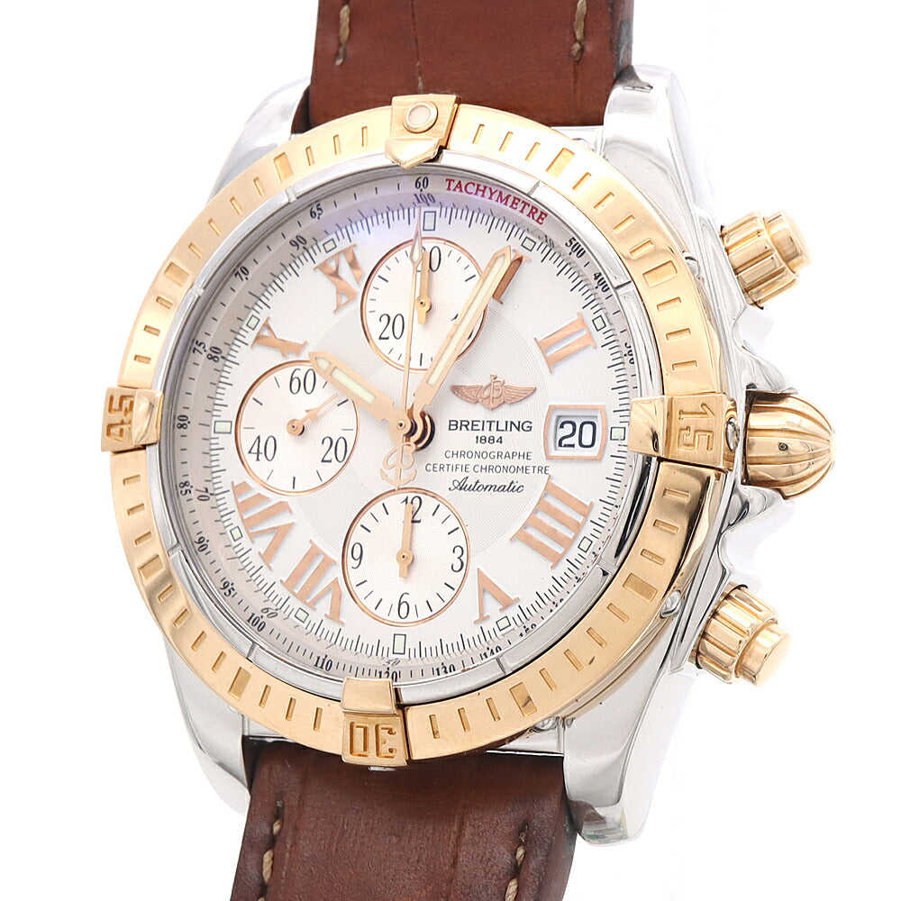 内部点検済 BREITLING ブライトリング クロノマット エボリューション C13356 クロノグラフ デイト 300m防水 白 ホワイト RG ローズゴールド SS ステンレス コンビ 純正尾錠 メンズ 自動巻き【6ヶ月保証】【腕時計】【中古】