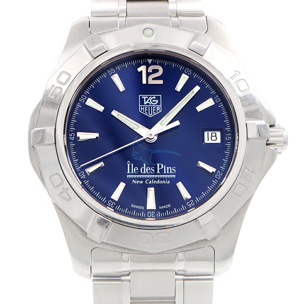 内部点検済 TAG Heuer タグホイヤー アクアレーサー ニューカレドニア イルデパン 日本800本限定 WAF211T デイト 300m防水 青 ブルー SS ステンレス メンズ 自動巻き【6ヶ月保証】【腕時計】【中古】