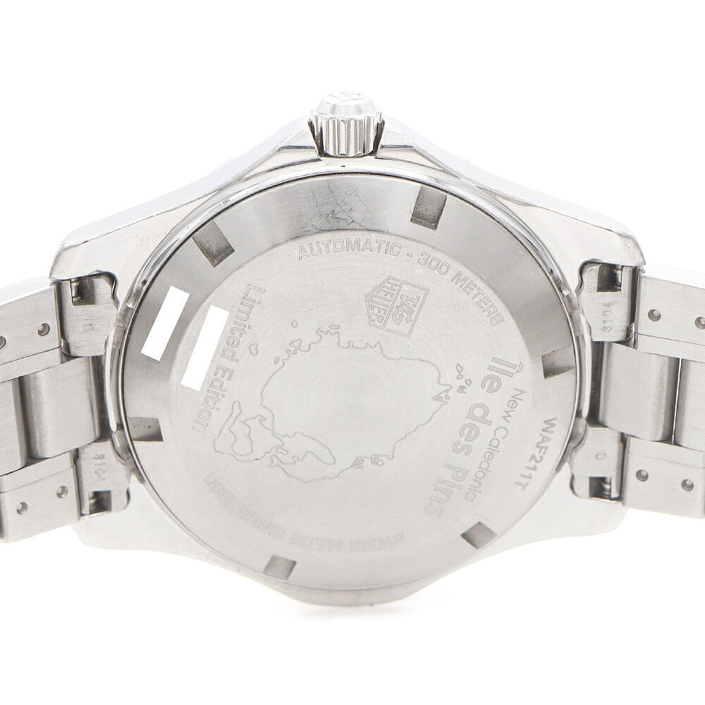 内部点検済 TAG Heuer タグホイヤー アクアレーサー ニューカレドニア イルデパン 日本800本限定 WAF211T デイト 300m防水 青 ブルー SS ステンレス メンズ 自動巻き【6ヶ月保証】【腕時計】【中古】