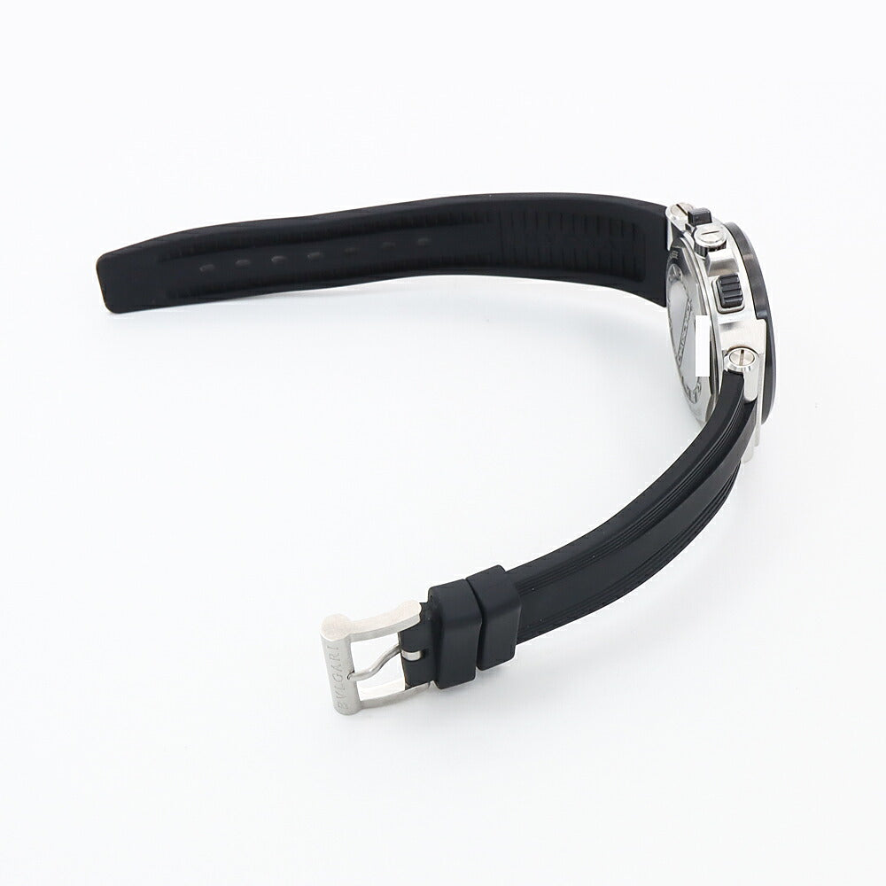 BVLGARI ブルガリ ディアゴノ クロノグラフ DG37SCCH デイト シルバー SS ステンレス CE セラミック コンビ 純正ベルト 純正尾錠 メンズ 自動巻き【6ヶ月保証】【腕時計】【中古】