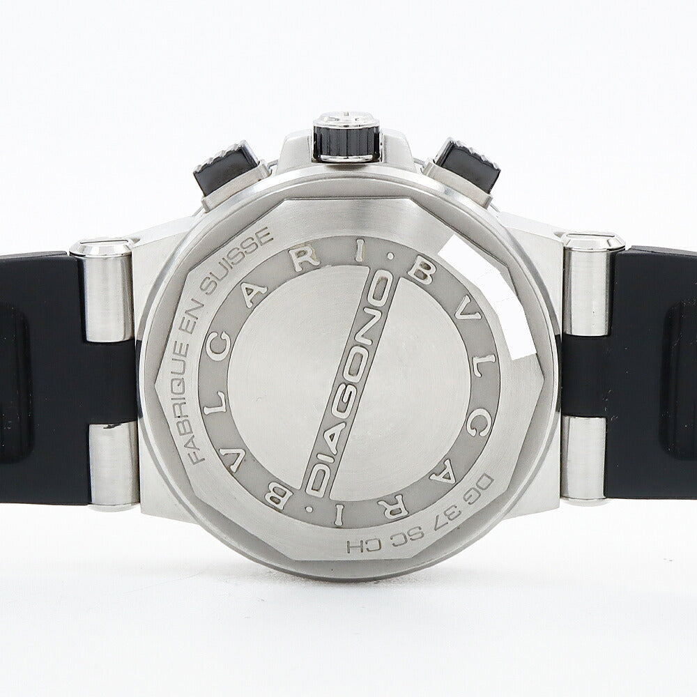 BVLGARI ブルガリ ディアゴノ クロノグラフ DG37SCCH デイト シルバー SS ステンレス CE セラミック コンビ 純正ベルト 純正尾錠 メンズ 自動巻き【6ヶ月保証】【腕時計】【中古】