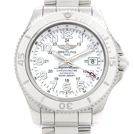 BREITLING ブライトリング スーパーオーシャンII 42 A17365 500m防水 デイト 白 ホワイト SS ステンレス メンズ 自動巻き【6ヶ月保証】【腕時計】【中古】