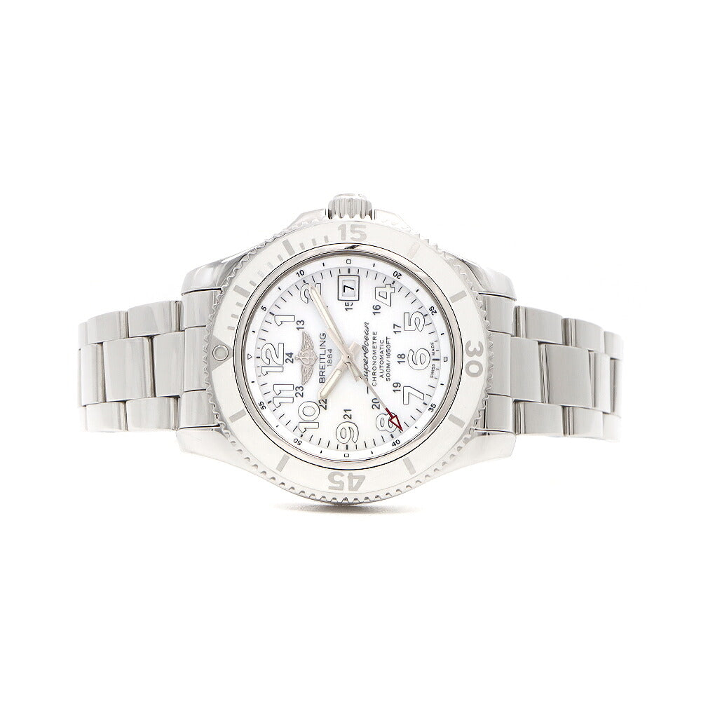 BREITLING ブライトリング スーパーオーシャンII 42 A17365 500m防水 デイト 白 ホワイト SS ステンレス メンズ 自動巻き【6ヶ月保証】【腕時計】【中古】