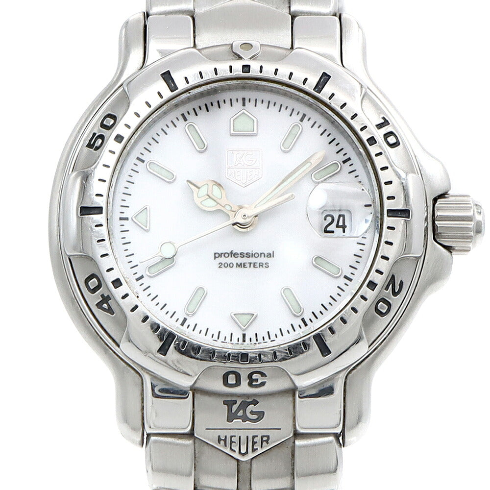 電池交換済 TAG Heuer タグホイヤー 6000シリーズ プロフェッショナル WH1311-K1 デイト 200m防水 シルバー SS ステンレス レディース クォーツ【6ヶ月保証】【腕時計】【中古】